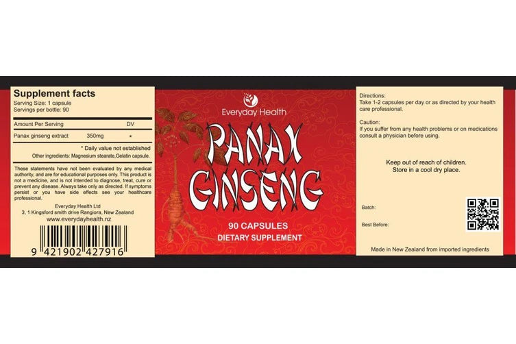 Panax Ginseng 90 Caps 350mg - Male/Female Libido