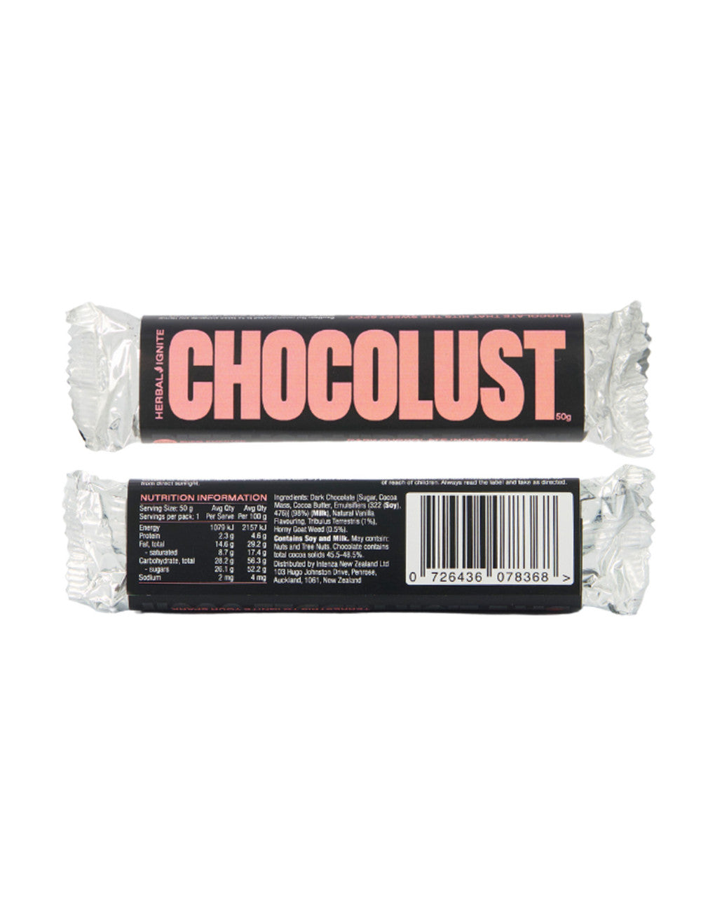ChocoLust Dark Chocolate Infused Bar 50g