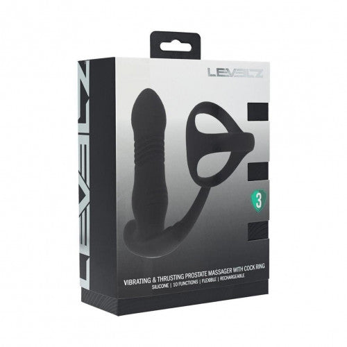 Levelz Vibrating & Thrusting Trio - Cock Ring With Prostate Stimulator