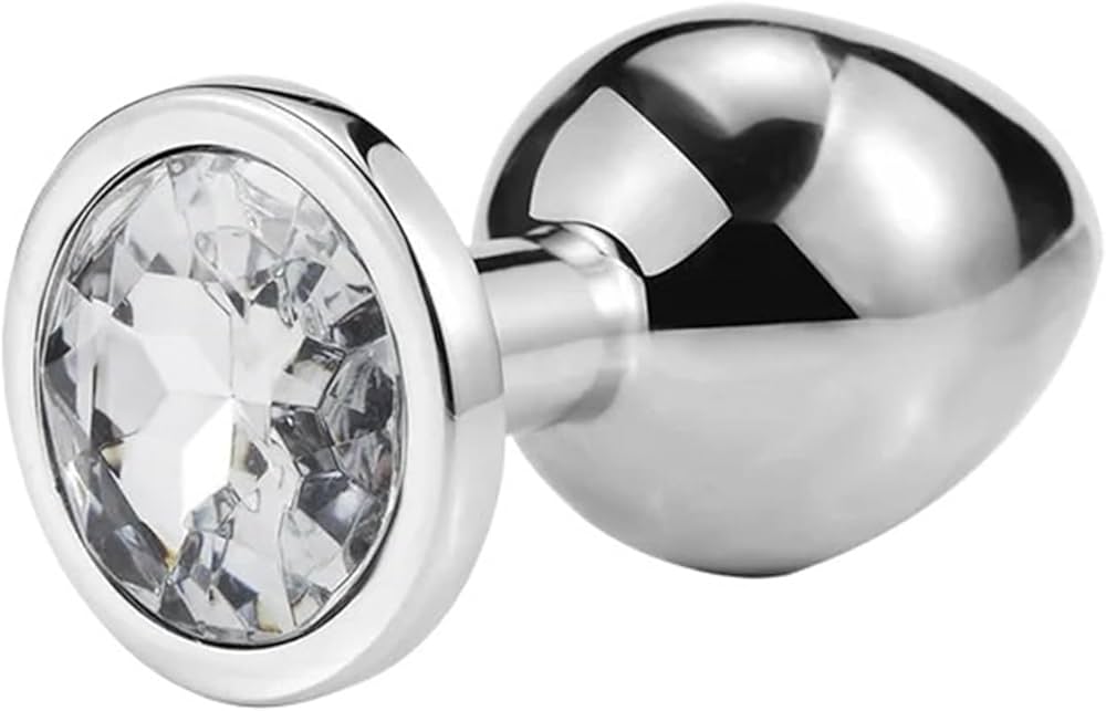 Love In Leather Medium Silver Gem Plug