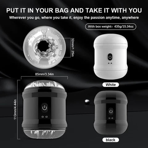 WANE KING CANNON - RECHARGEABLE MASTURBATION CUP - BLACK