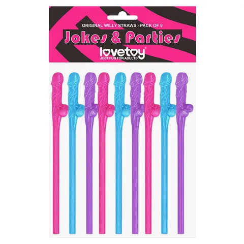 Jokes & Parties Coloured Original Willy Straws