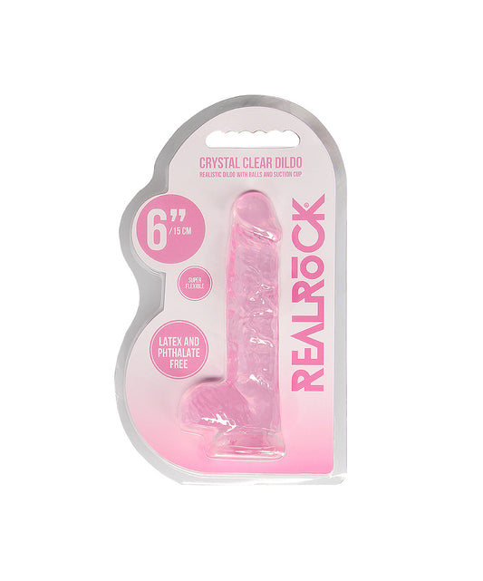 Realrock Crystal Clear Dildo - Pink
