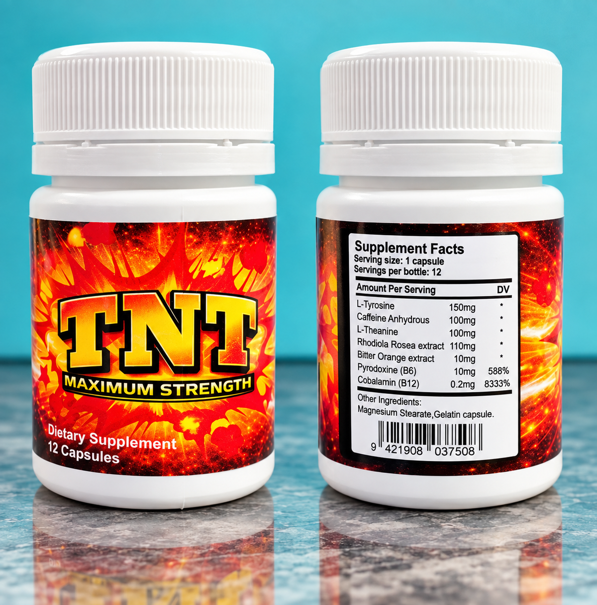 TNT Maximum Strength male stamina supplement 12 capsules