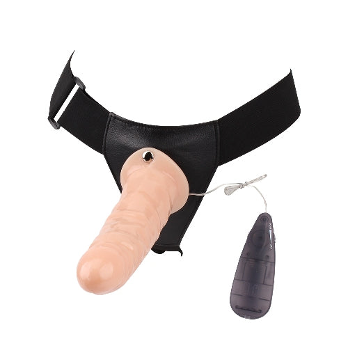 BASIC VIBRATING STRAP-ON HARNESS - 7.5 INCH Blue or Black Color Available