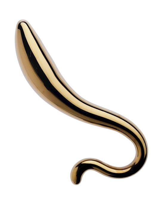 LUCENT AURA GOLD GLASS BUTT PLUG - 7.2 INCH - GOLD