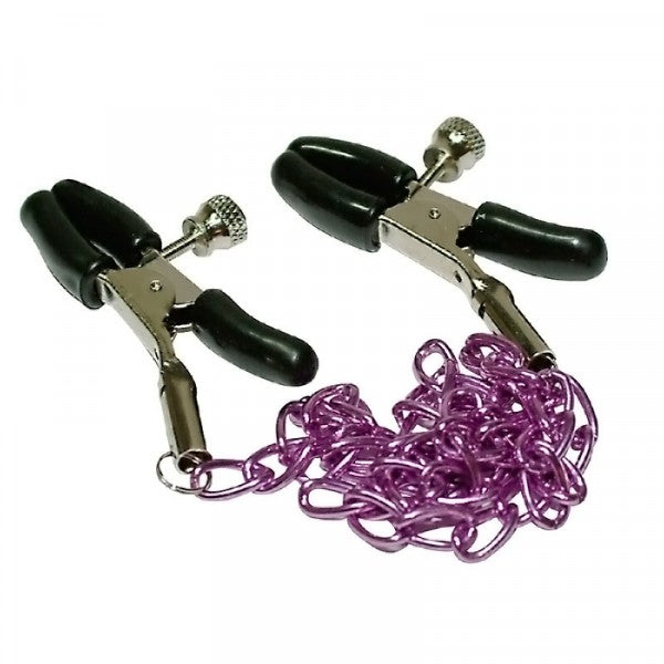 Nipple Clamps With Purple Chain