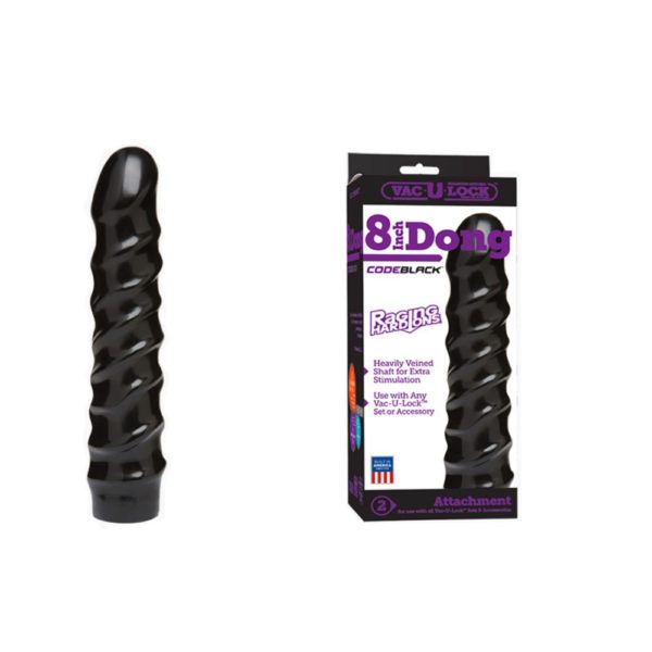 Vac-U-Lock™ – CodeBlack – 8 Inch Raging Hard-Ons Dong