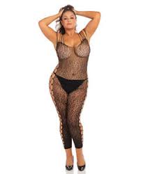 René Rofé Sexy Lingerie. Animal Crotchless Bodystocking-  Plus size