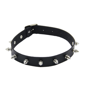Love in Leather Black Choker with Spikes