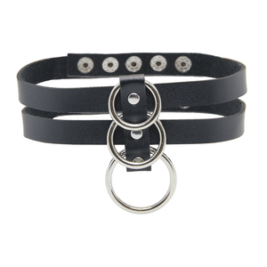 Love in Leather 3 Ring Collar