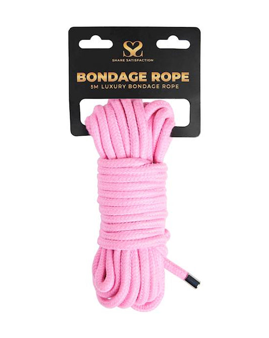 SHARE SATISFACTION LUXURY BONDAGE ROPE. 5metres - Pink, red or black