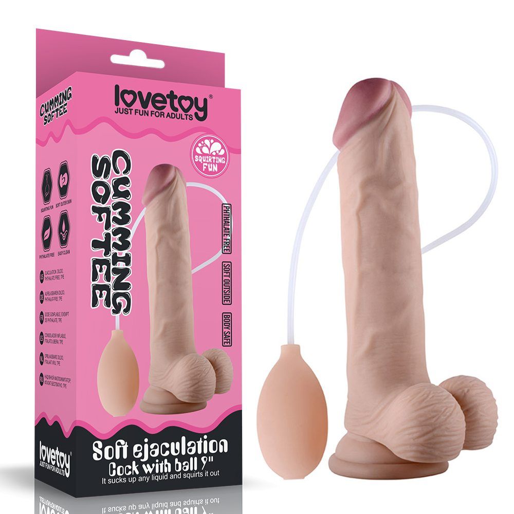 💦 Lovetoy Soft Ejaculation Cock with Ball 9" – Flesh