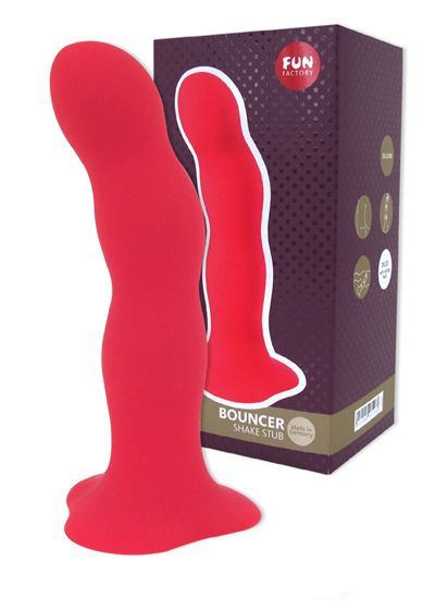 Fun Factory Bouncer Rumbling Dildo - RED