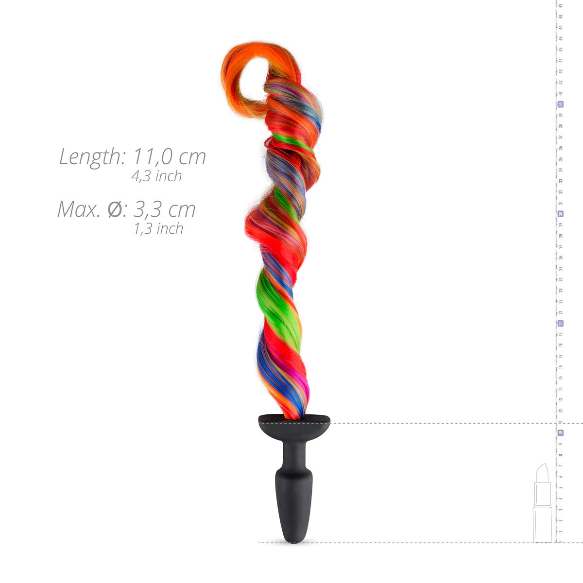 WhipSmart Furry Tales Silicone Rainbow Tail Butt Plug