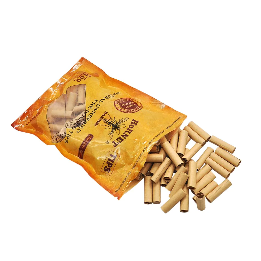 Hornet Natural Paper Filter Unrefined 100 Tip Pre-Rolled
