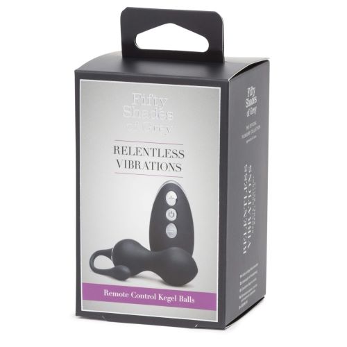 Fifty Shades of Grey Relentless Vibrations Remote Kegel Balls in Black Silicone