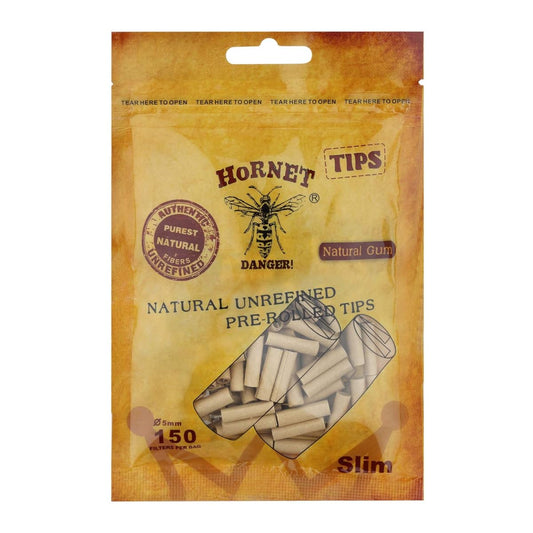 Hornet Natural Paper Filter Unrefined 150 Tip Pre-Rolled