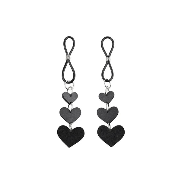 Sex & Mischief Black Heart Nipple Ties