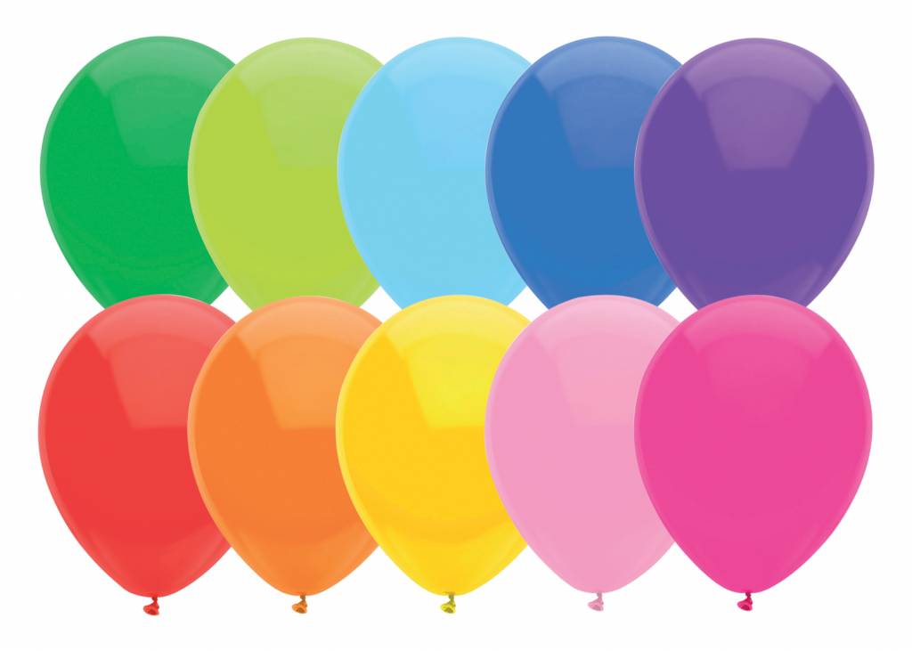 Mixed-colour latex balloons for party decorations