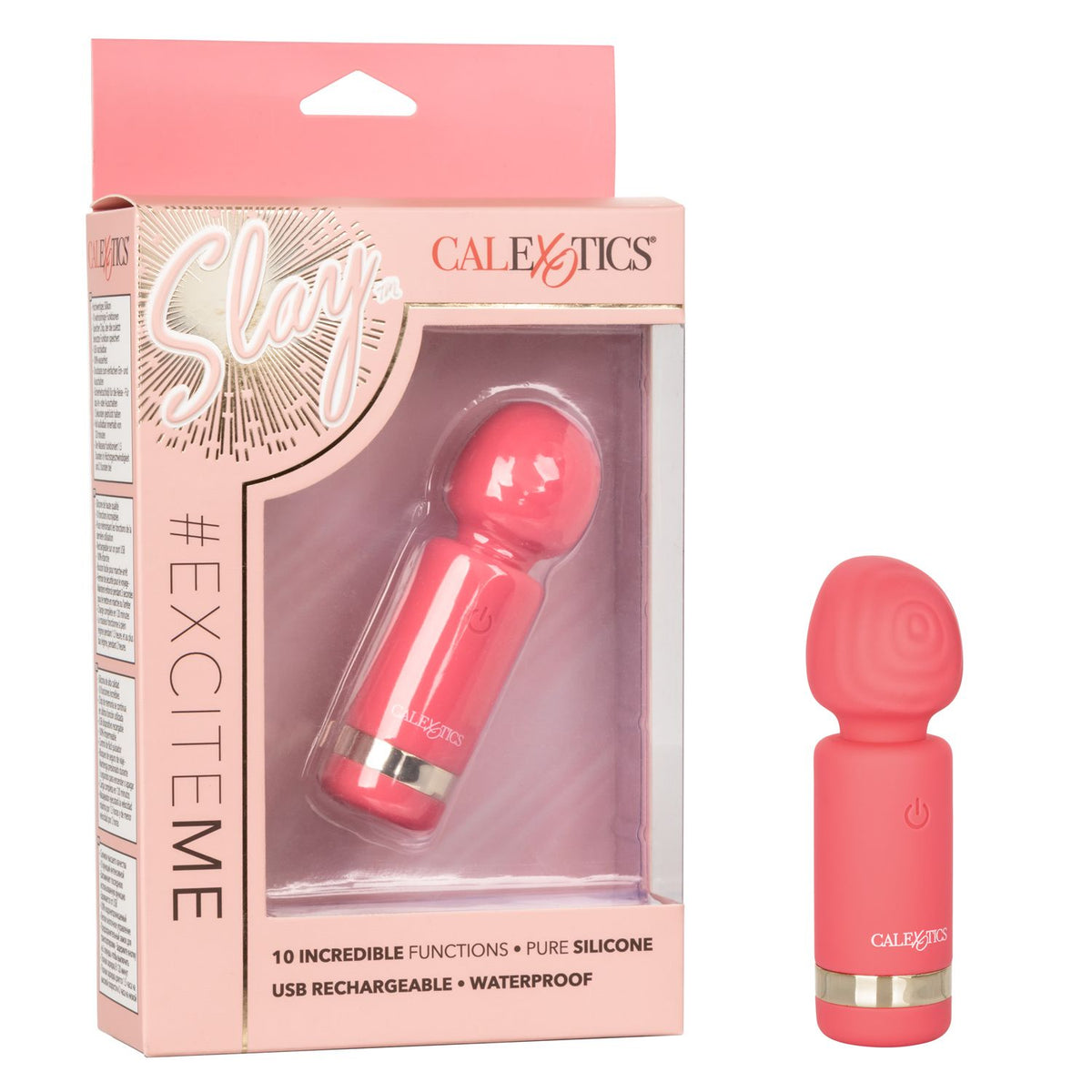 CalExotics Slay ExciteMe pink silicone micro wand