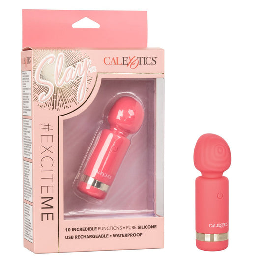 CalExotics Slay ExciteMe pink silicone micro wand