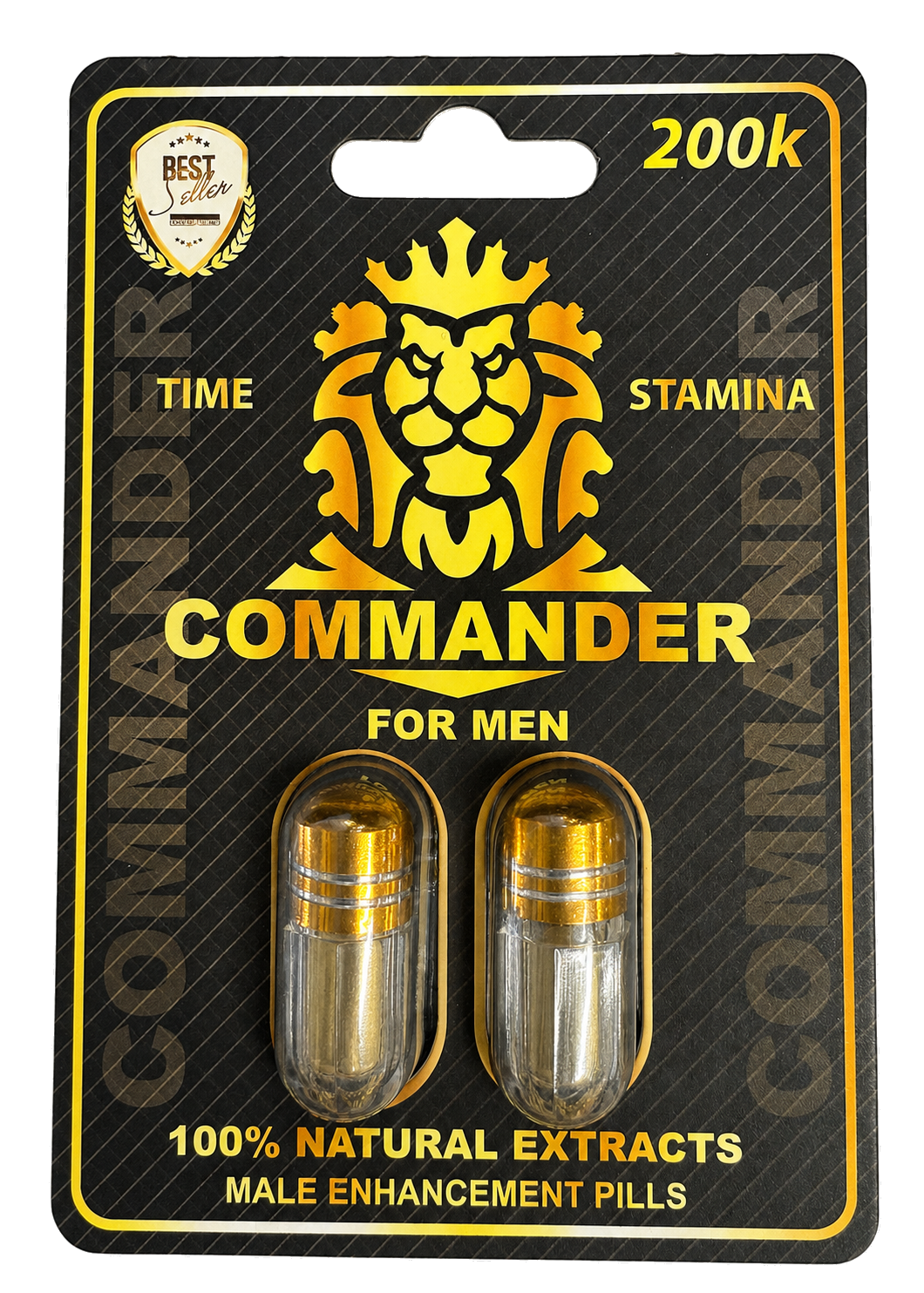 Commander 200K men’s wellness capsules two-pack packaging