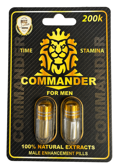 Commander 200K two-capsule supplement pack included in the men's bundle