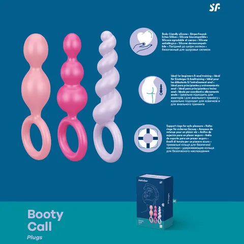 Satisfyer Booty Call Plugs - Colours 3pc