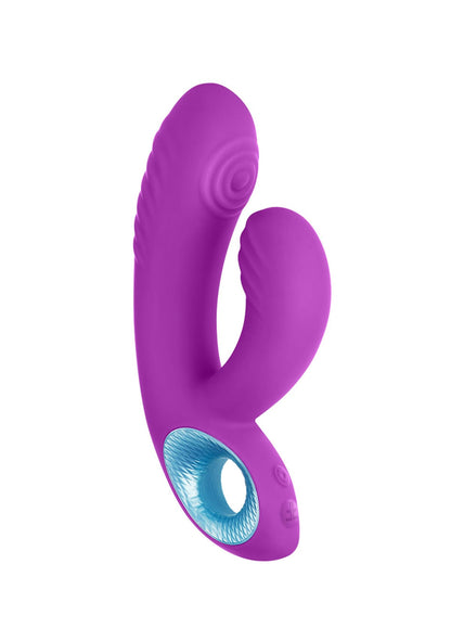 FemmeFunn Cora purple dual-motor rabbit vibrator side view