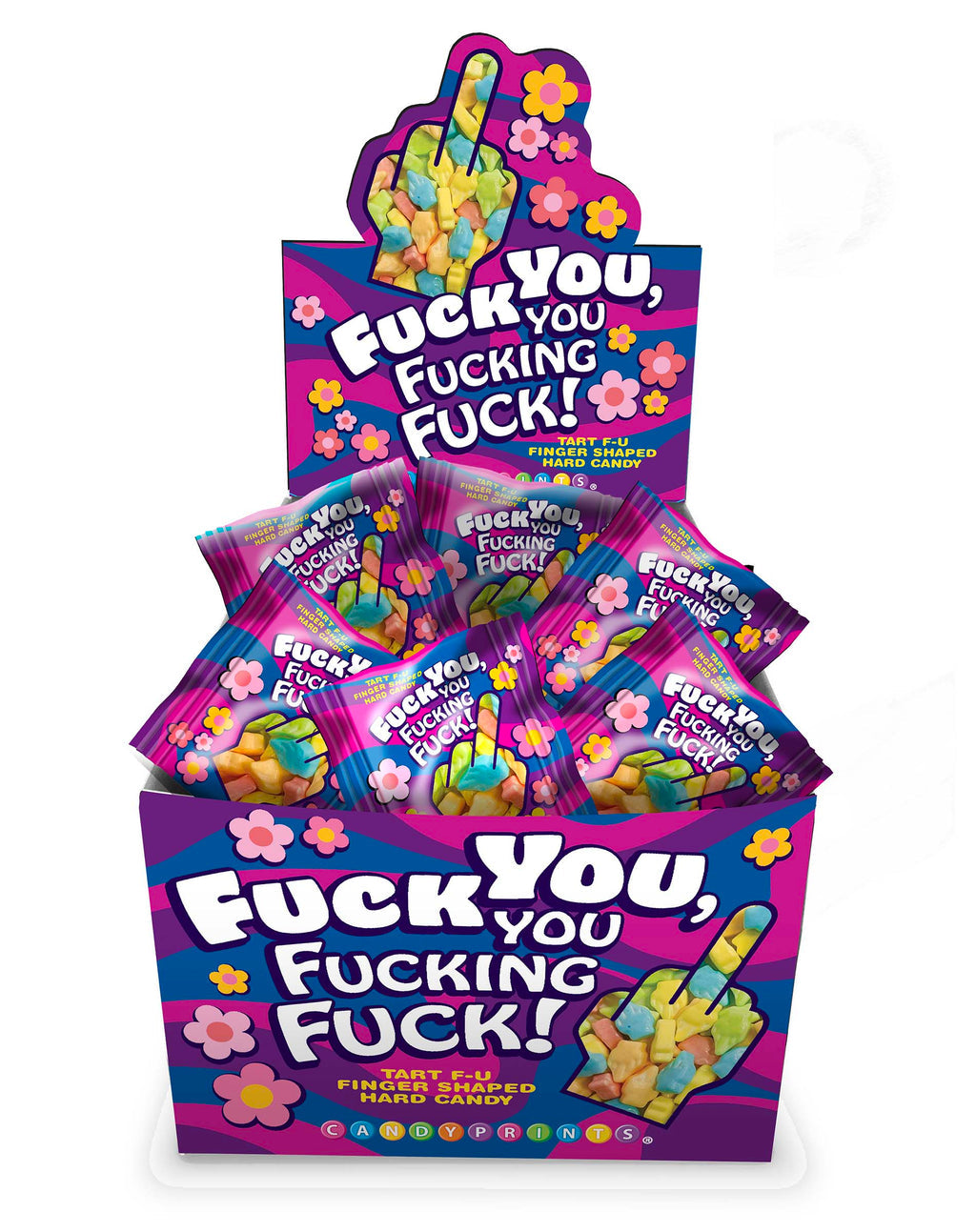 Fuck You You Fucking Fuck middle finger candy display