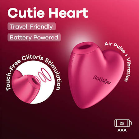 Satisfyer Cutie Heart Air Pulse Vibrator❤ Battery Powered!