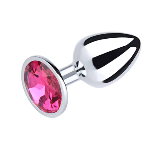 Love In Leather Pink Jewel Butt Plug