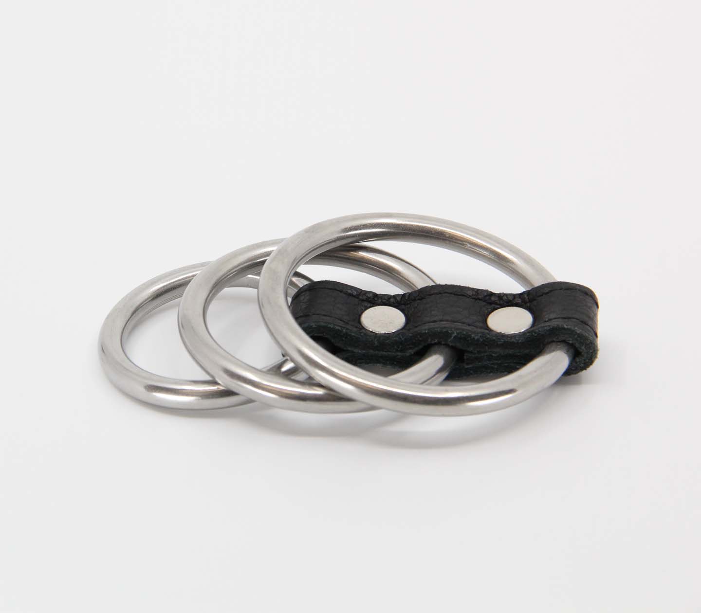 Love In Leather Three Ring Cock Ring