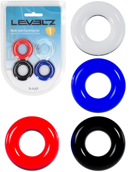 Levelz Multi-Color Cock Ring Set