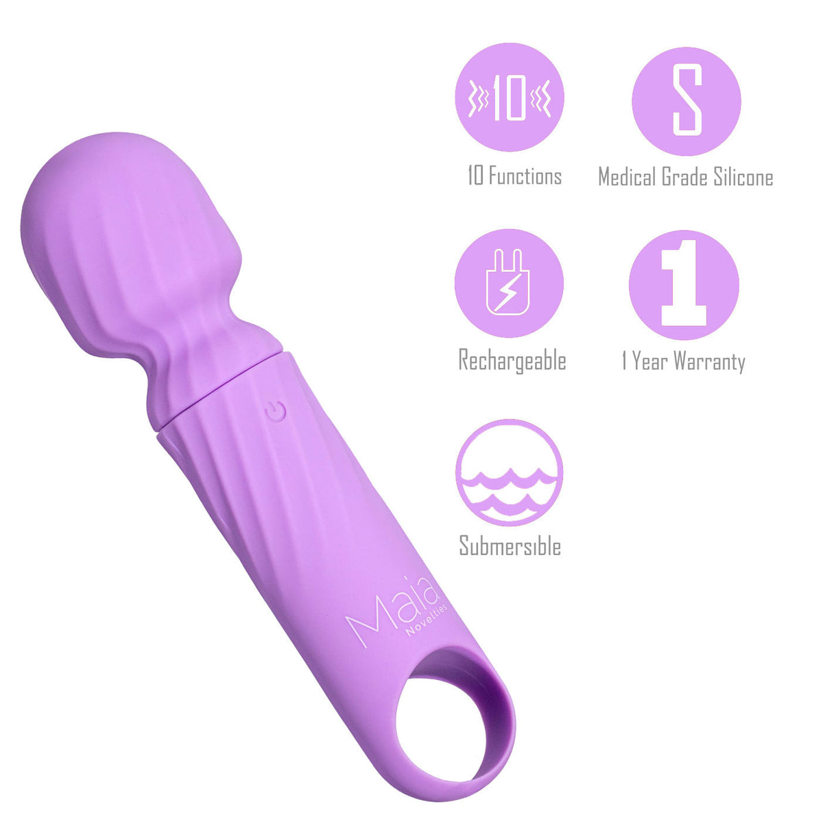 Maia Dolly purple rechargeable mini wand