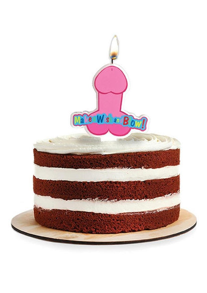 Candyprints Make a Wish and Blow pink penis party candle packaging