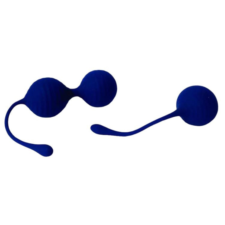 Par Femme AAH Kegel ball set in navy blue, single and double balls