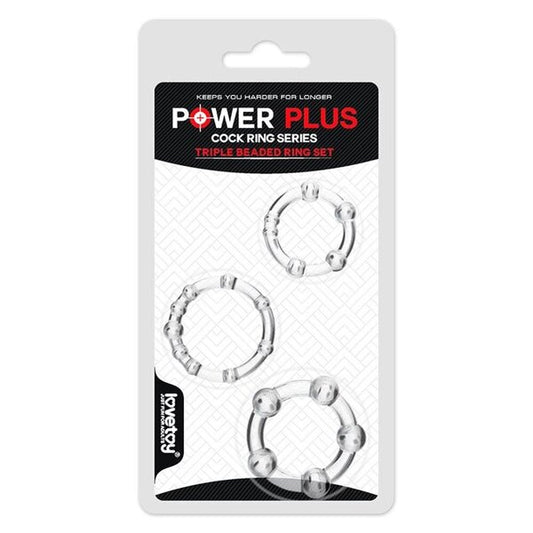 Power Plus Cock Ring Triple Beaded Ring Set