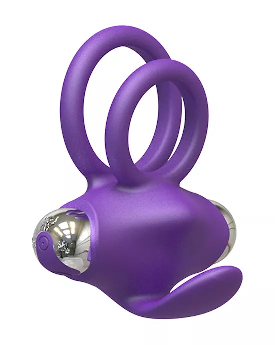 Amore Pillow Talk Vibrating Cock Ring - Pink/Purple