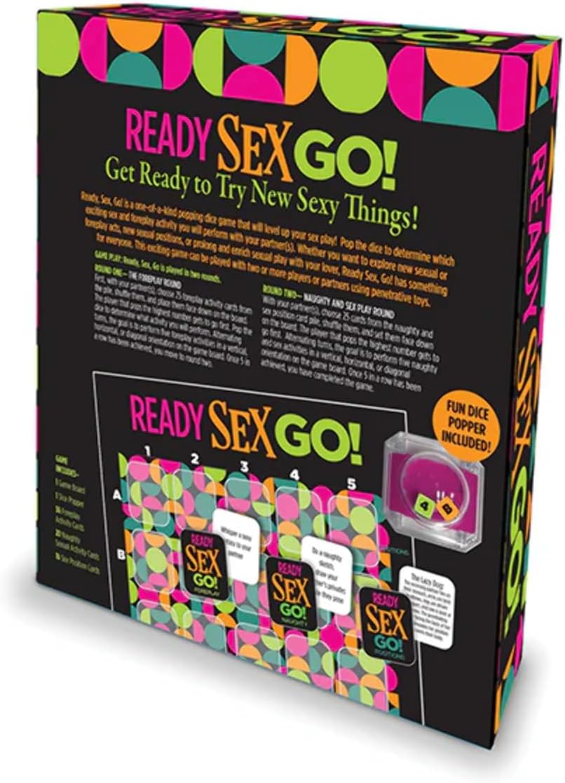 Ready Sex Go game components and pop dice