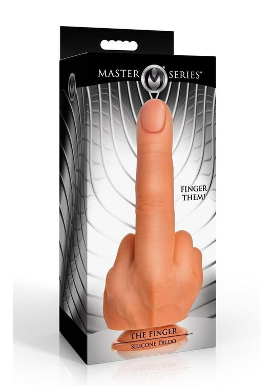Master Series The Finger silicone dildo in vanilla with suction base