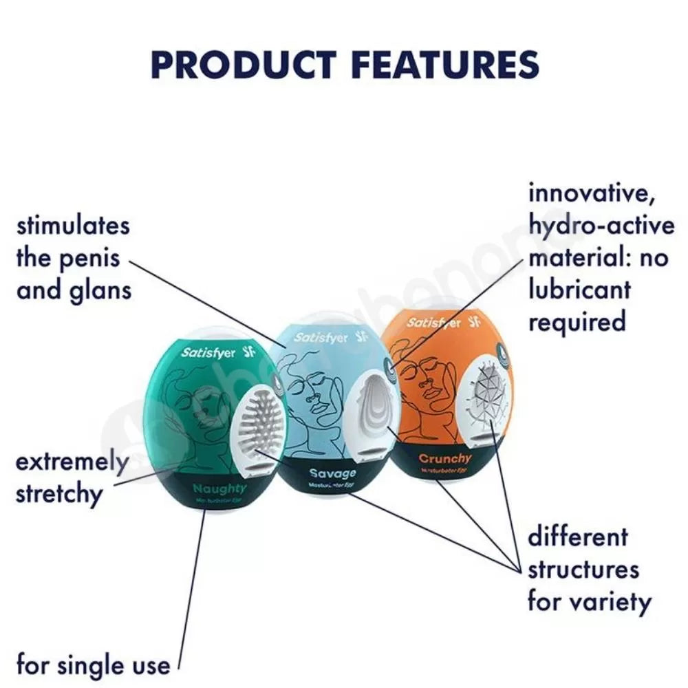 Satisfyer Masturbator Eggs Assorted 3 Pc