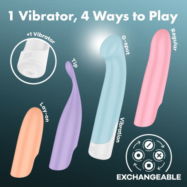 Satisfyer Playful Four vibrator set with four interchangeable sleeves