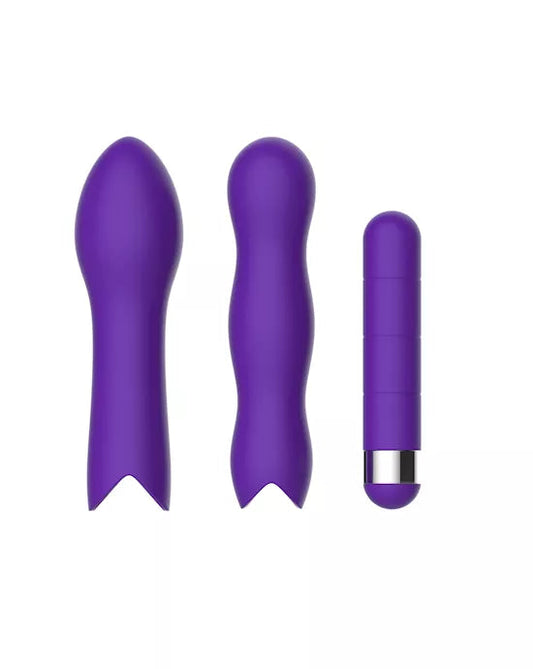 Purple Share Satisfaction Play Bullet Kit with two sleeves