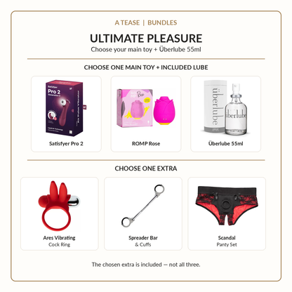 Ultimate Pleasure bundle options – choose main toy, Überlube 55ml and one extra