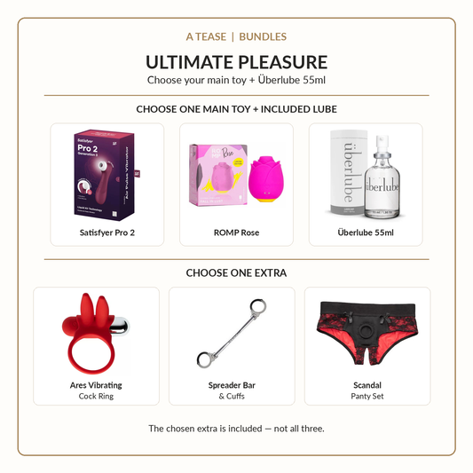 Ultimate Pleasure bundle options – choose main toy, Überlube 55ml and one extra