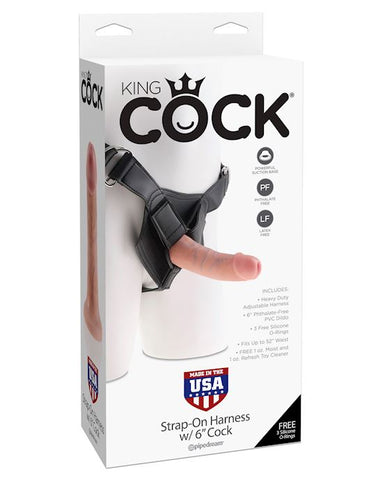 King Cock Strap-On Harness with 6" Cock