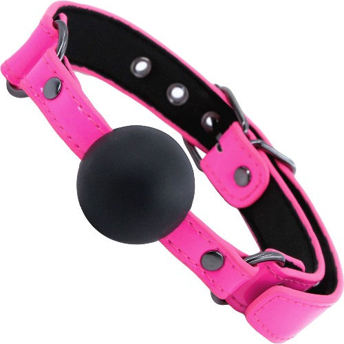 ELECTRA PLAY THINGS FAUX LEATHER BALL GAG BY NS NOVELTIES - PINK