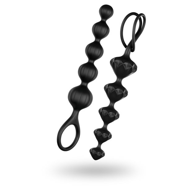 SATISFYER Soft silicone Anal love beads. Black Available